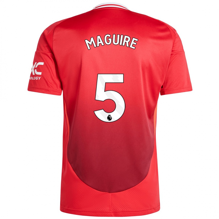 Dětské Harry Maguire #5 Jasně Červená Domů Hráčské Dresy 2024/25 Dres