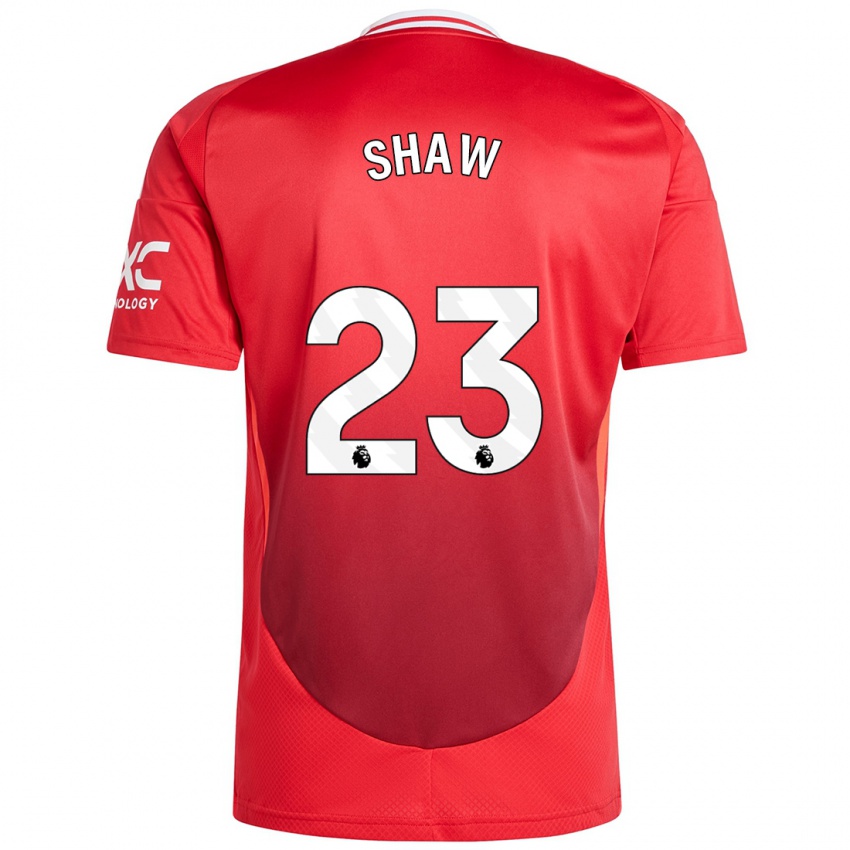 Dětské Luke Shaw #23 Jasně Červená Domů Hráčské Dresy 2024/25 Dres