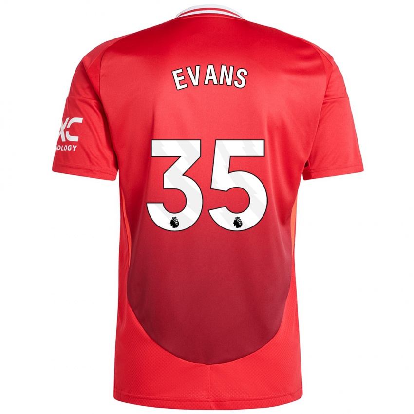 Dětské Jonny Evans #35 Jasně Červená Domů Hráčské Dresy 2024/25 Dres