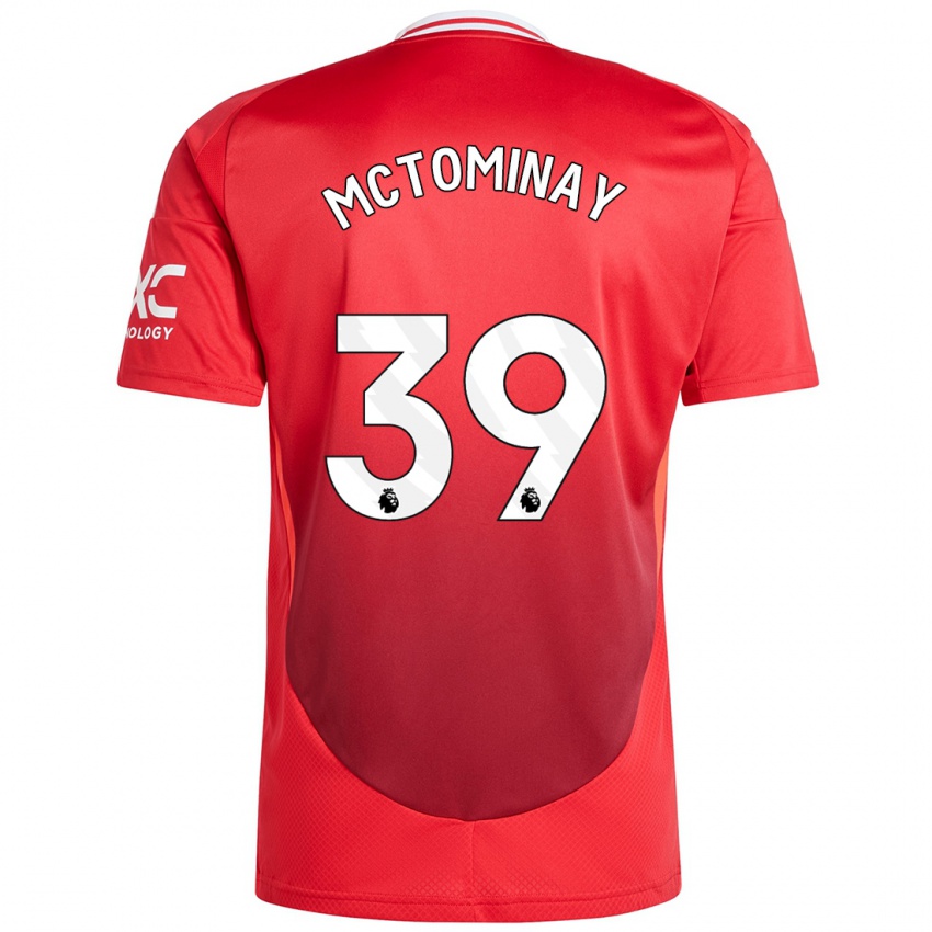 Dětské Scott Mctominay #39 Jasně Červená Domů Hráčské Dresy 2024/25 Dres