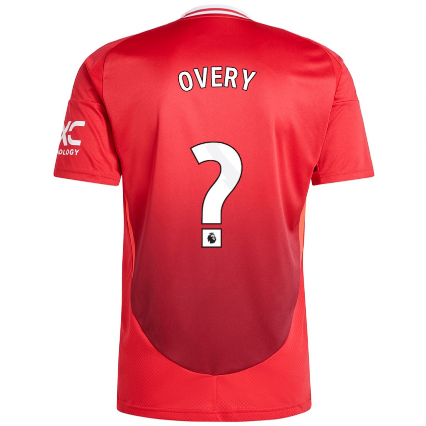 Dětské James Overy #0 Jasně Červená Domů Hráčské Dresy 2024/25 Dres