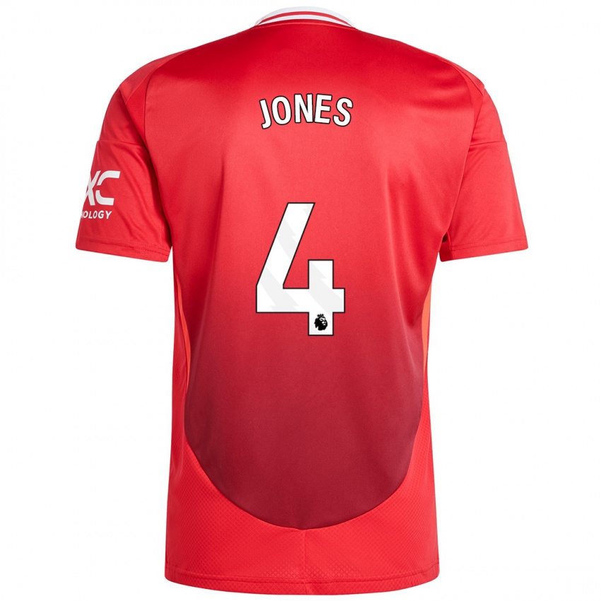 Dětské Phil Jones #4 Jasně Červená Domů Hráčské Dresy 2024/25 Dres