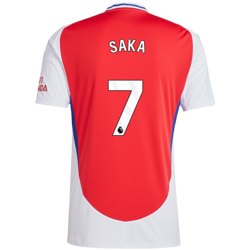 Dětské Bukayo Saka #7 Červená Bílá Domů Hráčské Dresy 2024/25 Dres