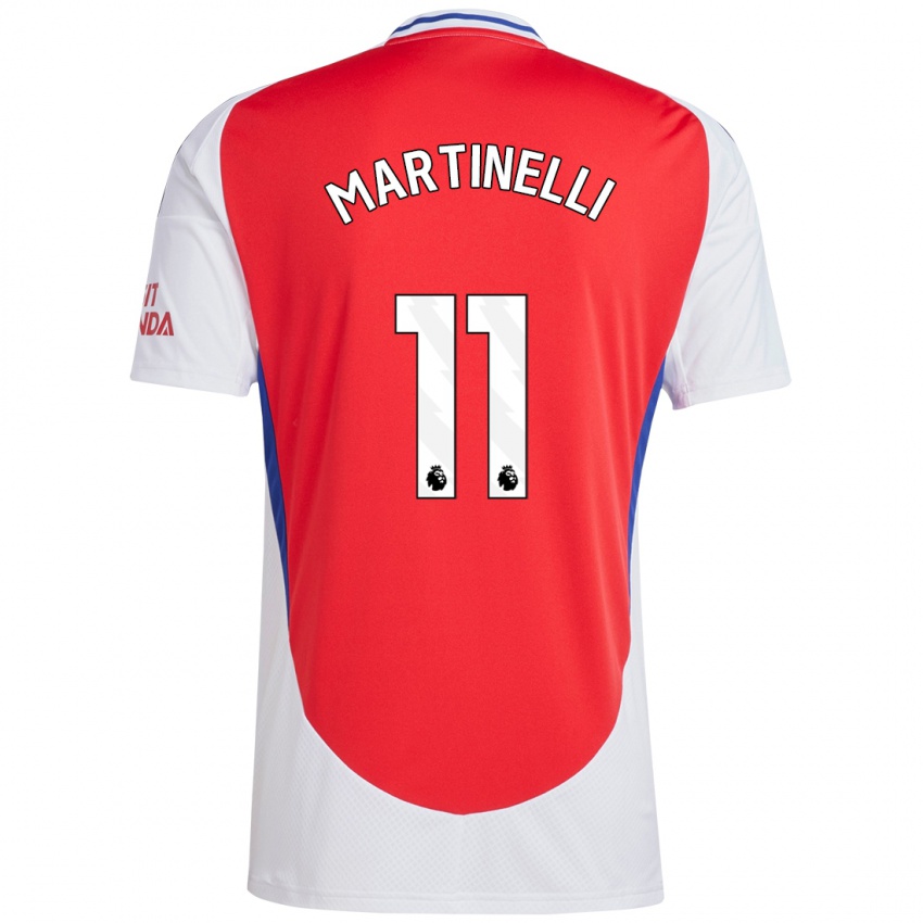 Dětské Gabriel Martinelli #11 Červená Bílá Domů Hráčské Dresy 2024/25 Dres