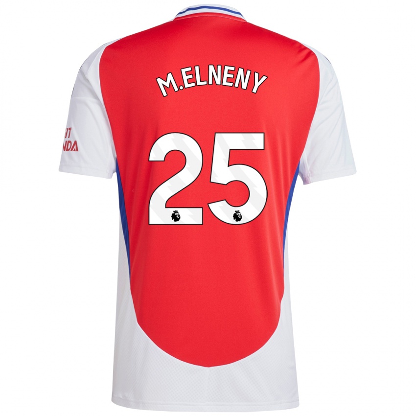 Dětské Mohamed Elneny #25 Červená Bílá Domů Hráčské Dresy 2024/25 Dres