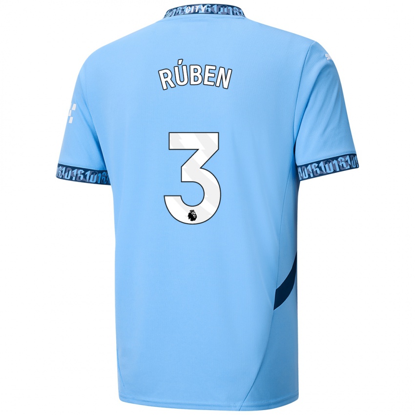 Dětské Ruben Dias #3 Námořnická Modř Domů Hráčské Dresy 2024/25 Dres