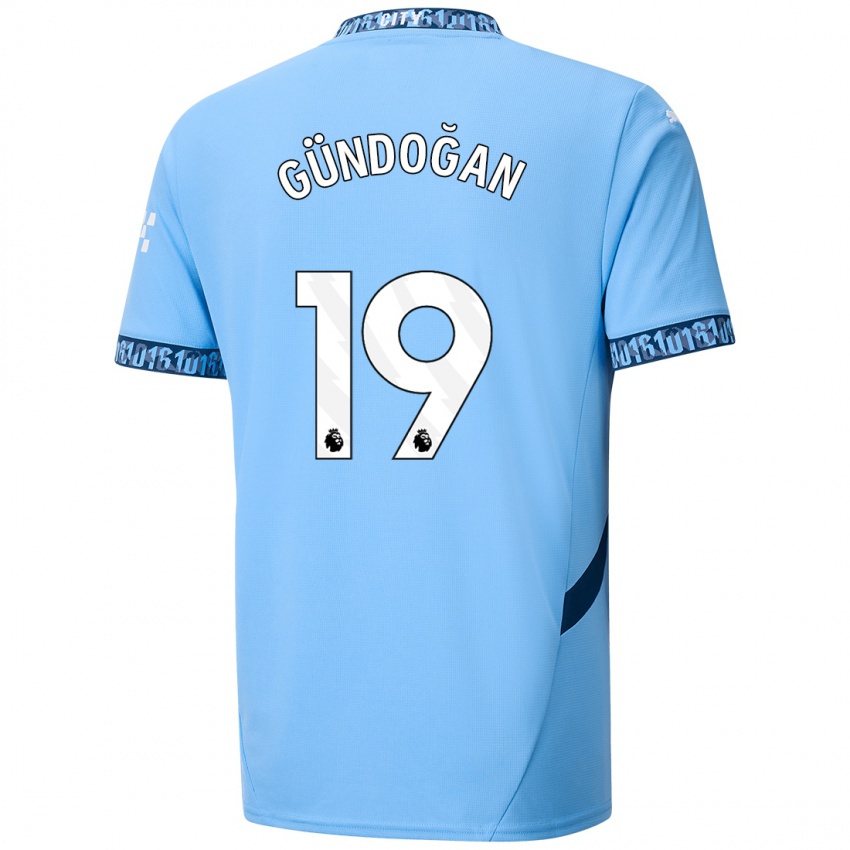 Dětské Ilkay Gundogan #19 Námořnická Modř Domů Hráčské Dresy 2024/25 Dres