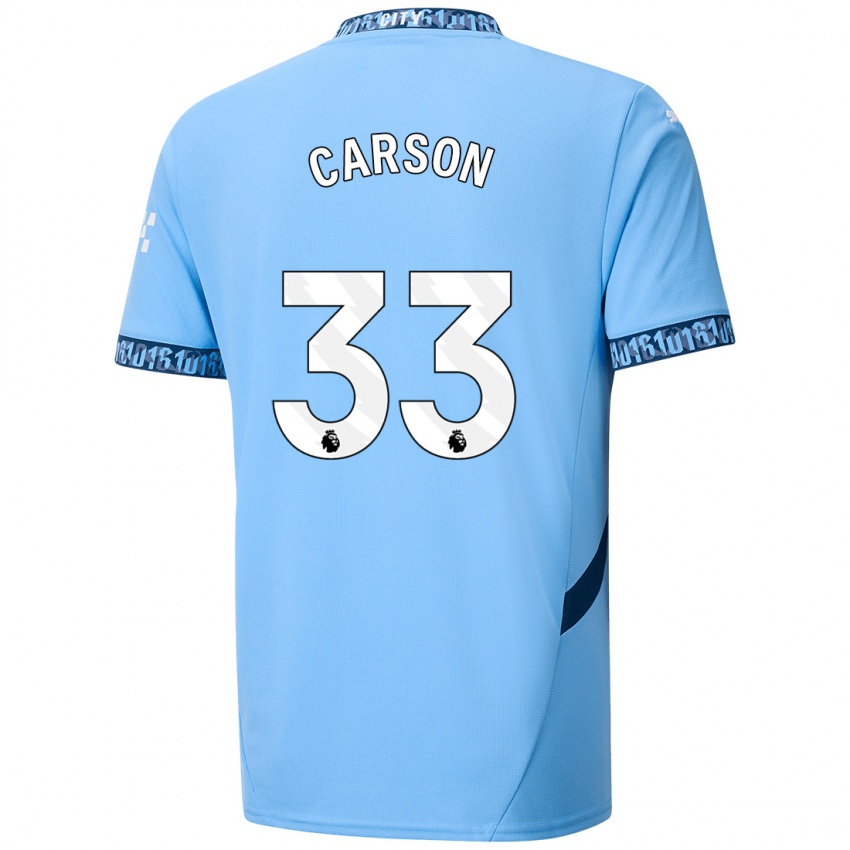 Dětské Scott Carson #33 Námořnická Modř Domů Hráčské Dresy 2024/25 Dres