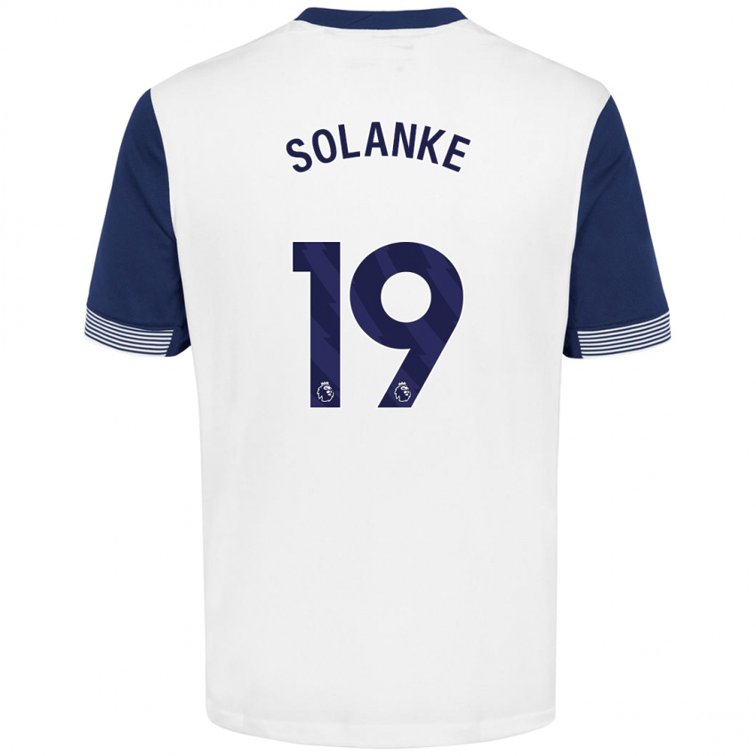 Dětské Dominic Solanke #19 Bílá Modrá Domů Hráčské Dresy 2024/25 Dres