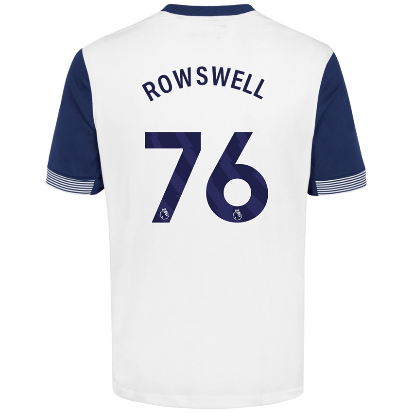 Dětské James Rowswell #76 Bílá Modrá Domů Hráčské Dresy 2024/25 Dres