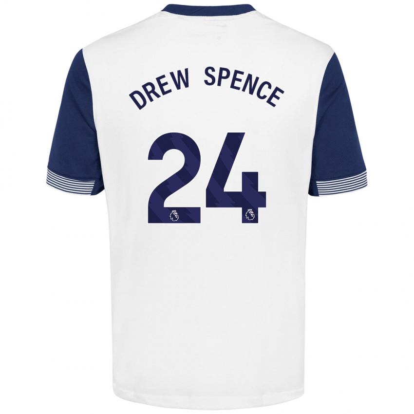 Dětské Drew Spence #24 Bílá Modrá Domů Hráčské Dresy 2024/25 Dres