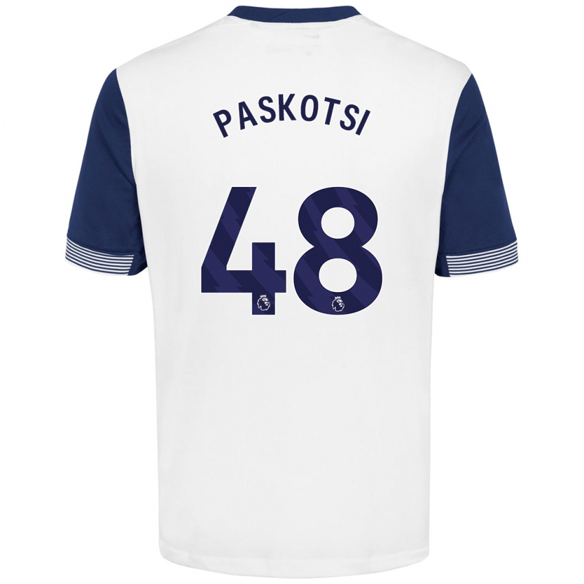 Dětské Maksim Paskotsi #48 Bílá Modrá Domů Hráčské Dresy 2024/25 Dres