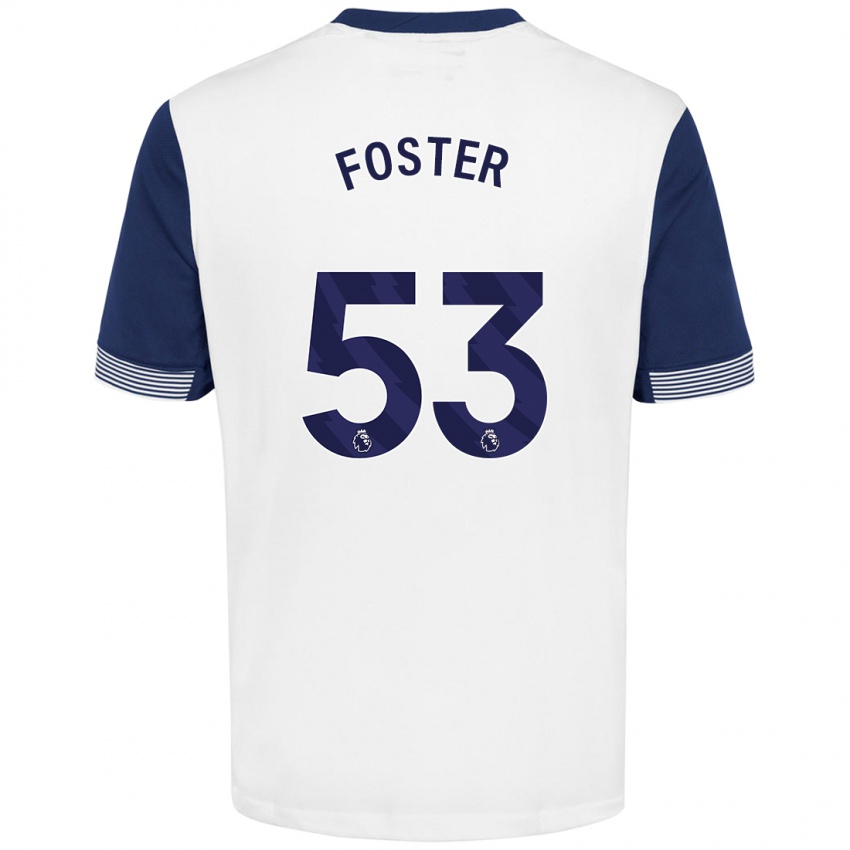 Dětské Brooklyn Lyons Foster #53 Bílá Modrá Domů Hráčské Dresy 2024/25 Dres