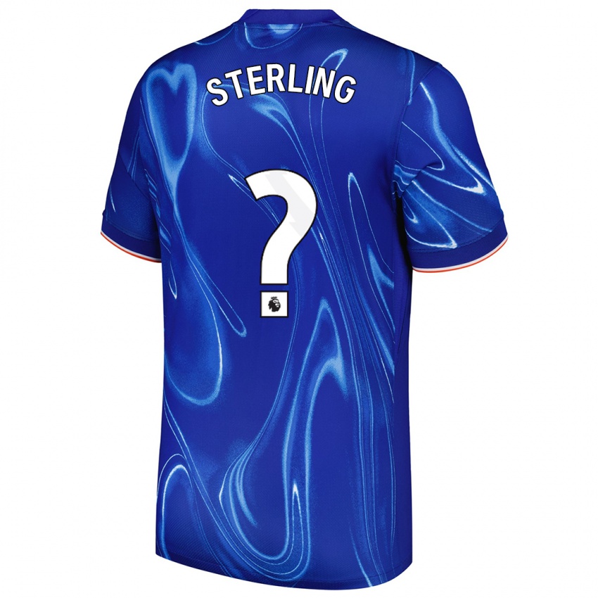 Dětské Raheem Sterling #0 Modrá Bílá Domů Hráčské Dresy 2024/25 Dres