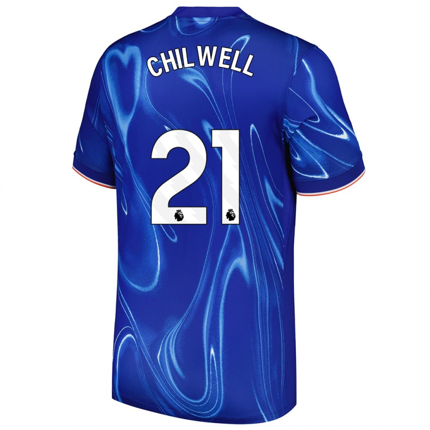 Dětské Ben Chilwell #21 Modrá Bílá Domů Hráčské Dresy 2024/25 Dres