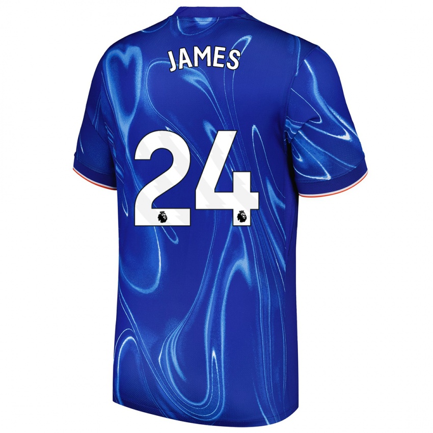 Dětské Reece James #24 Modrá Bílá Domů Hráčské Dresy 2024/25 Dres