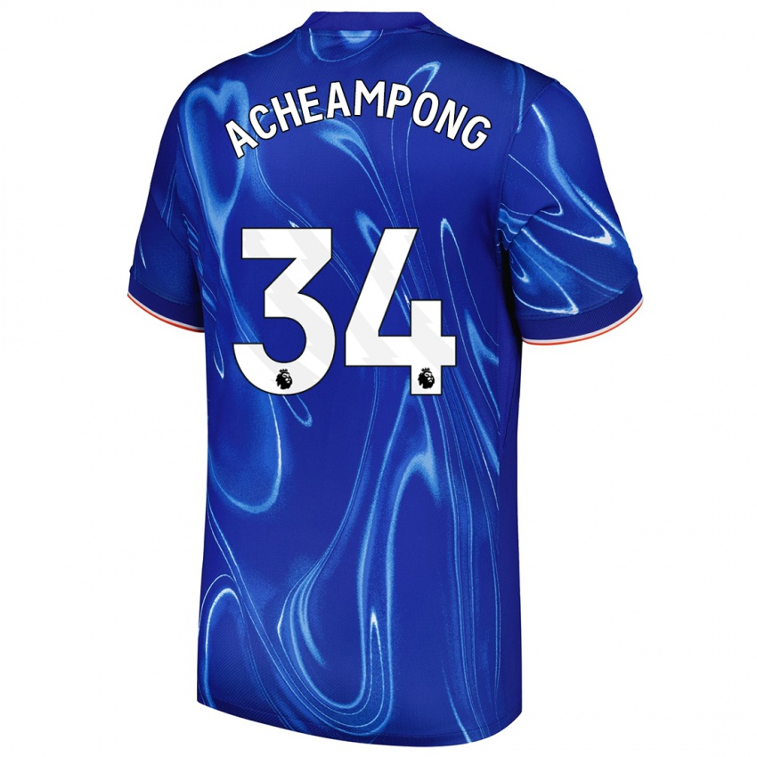 Dětské Josh Acheampong #34 Modrá Bílá Domů Hráčské Dresy 2024/25 Dres