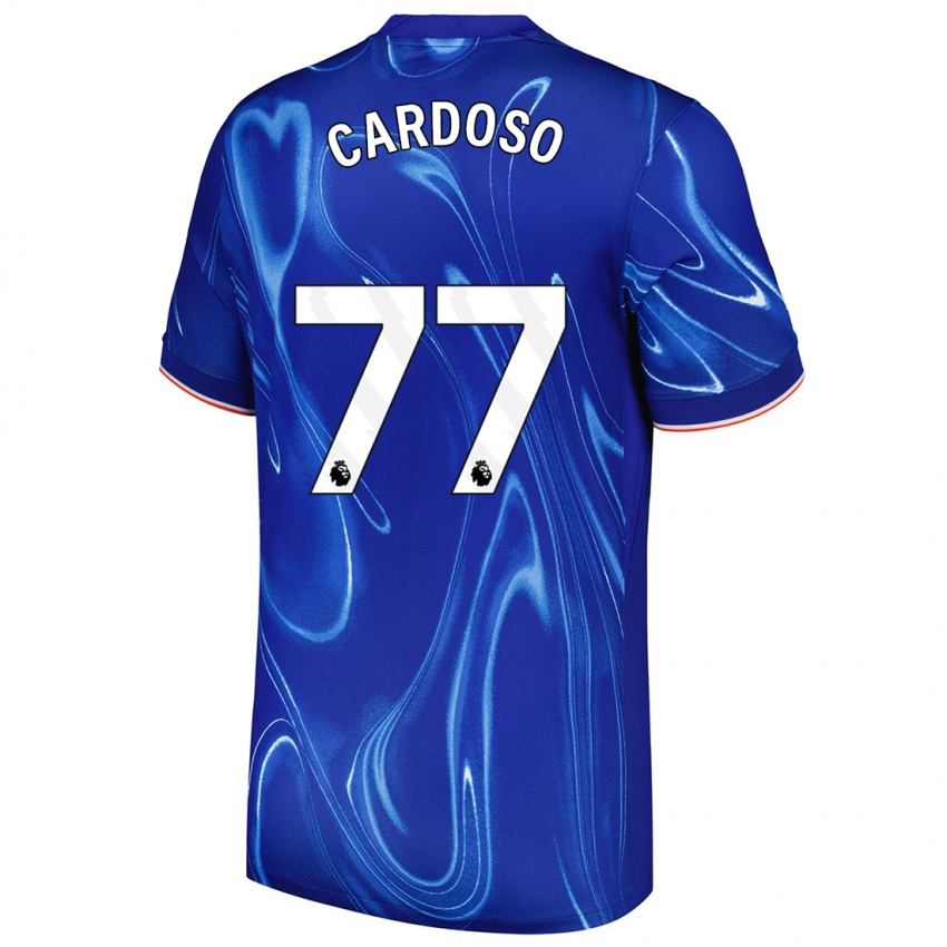 Dětské Leo Cardoso #77 Modrá Bílá Domů Hráčské Dresy 2024/25 Dres