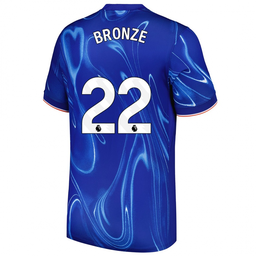 Dětské Lucy Bronze #22 Modrá Bílá Domů Hráčské Dresy 2024/25 Dres