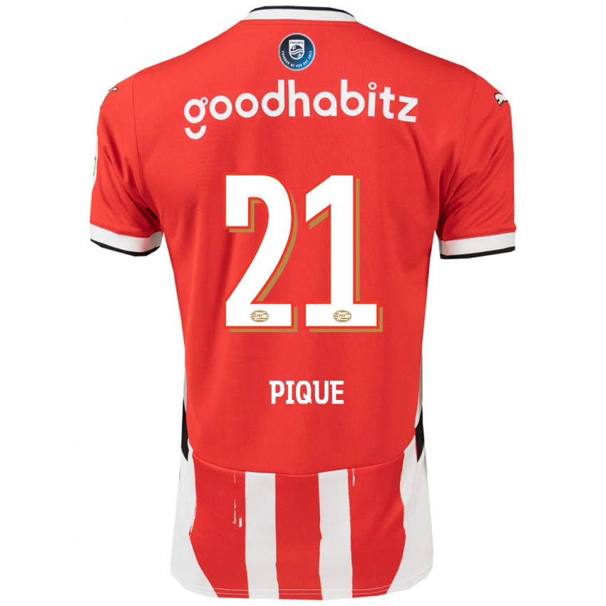 Dětské Naomi Piqué #21 Červená Bílá Domů Hráčské Dresy 2024/25 Dres