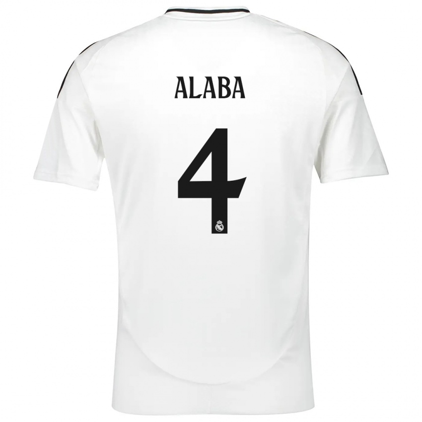 Dětské David Alaba #4 Bílý Domů Hráčské Dresy 2024/25 Dres