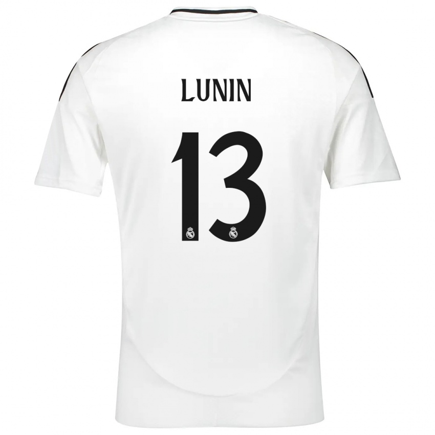 Dětské Andriy Lunin #13 Bílý Domů Hráčské Dresy 2024/25 Dres