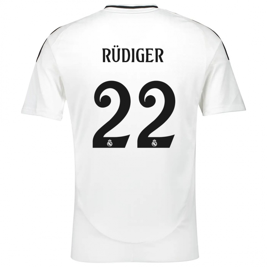 Dětské Antonio Rudiger #22 Bílý Domů Hráčské Dresy 2024/25 Dres