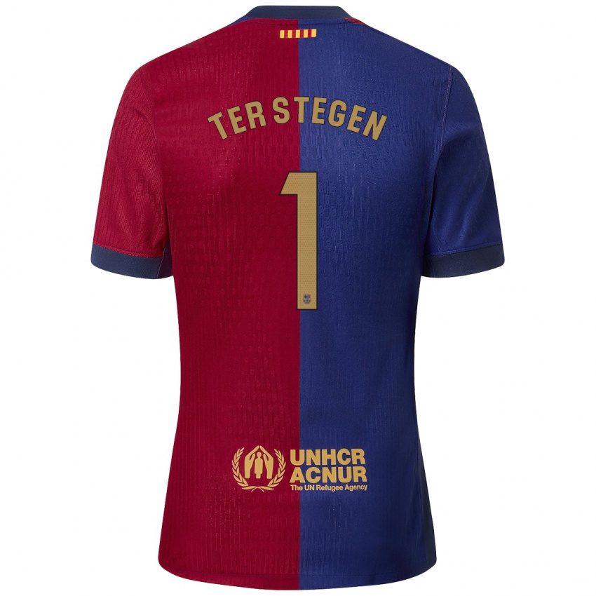 Dětské Marc-Andre Ter Stegen #1 Modrá Červená Domů Hráčské Dresy 2024/25 Dres