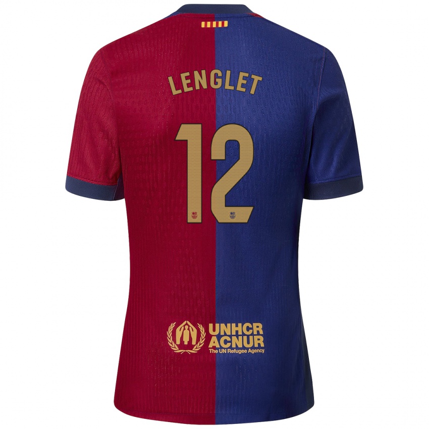 Dětské Clement Lenglet #12 Modrá Červená Domů Hráčské Dresy 2024/25 Dres