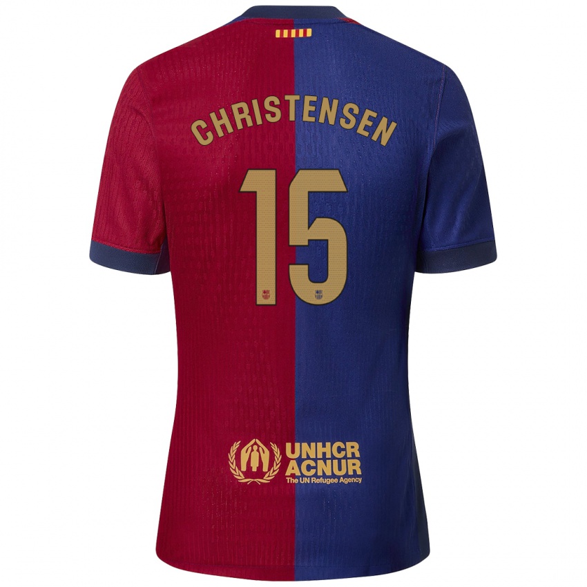 Dětské Andreas Christensen #15 Modrá Červená Domů Hráčské Dresy 2024/25 Dres