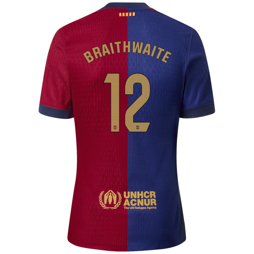 Dětské Martin Braithwaite #12 Modrá Červená Domů Hráčské Dresy 2024/25 Dres