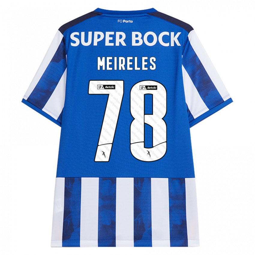 Dětské Jorge Meireles #78 Modrá Bílá Domů Hráčské Dresy 2024/25 Dres