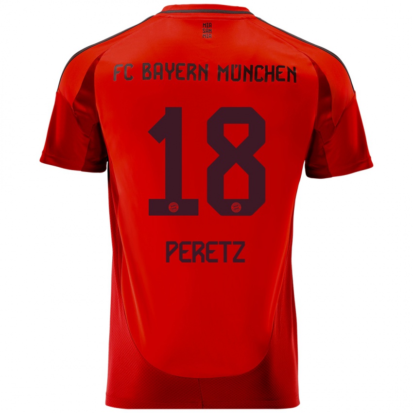 Dětské Daniel Peretz #18 Červený Domů Hráčské Dresy 2024/25 Dres