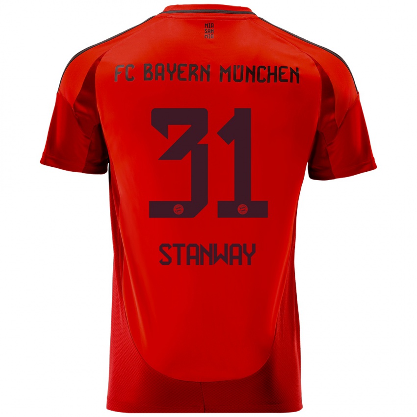 Dětské Georgia Stanway #31 Červený Domů Hráčské Dresy 2024/25 Dres