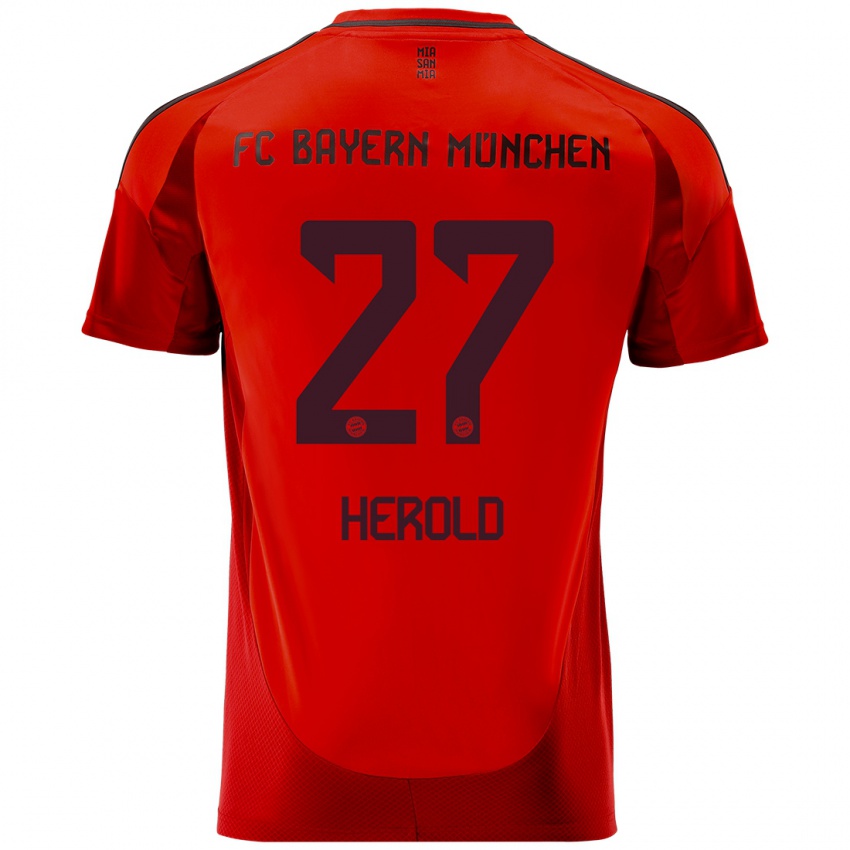 Dětské David Herold #27 Červený Domů Hráčské Dresy 2024/25 Dres