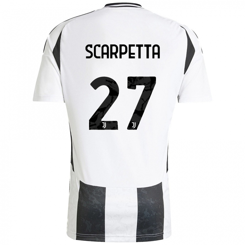 Dětské Jacopo Scarpetta #27 Bílá Černá Domů Hráčské Dresy 2024/25 Dres