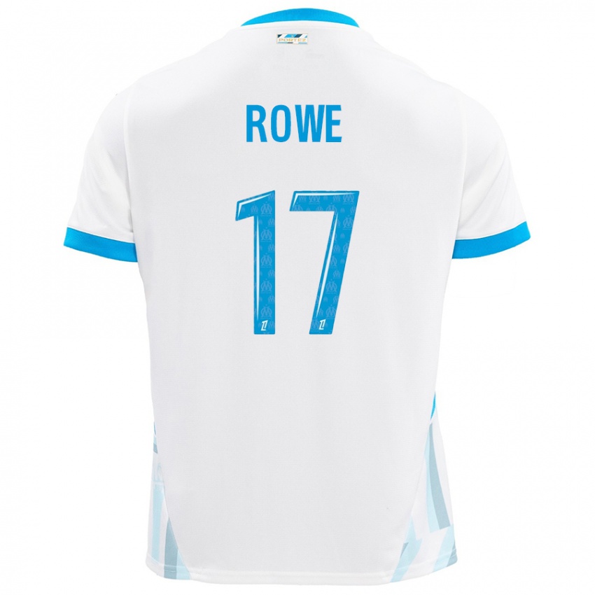 Dětské Jonathan Rowe #17 Bílá Nebesky Modrá Domů Hráčské Dresy 2024/25 Dres