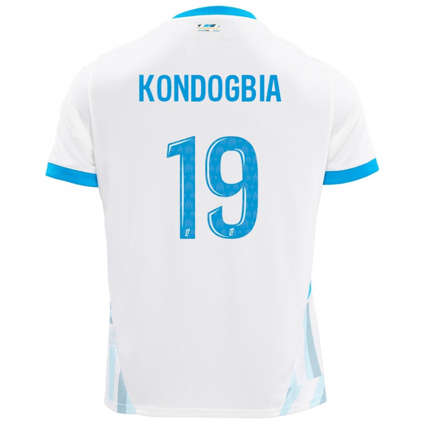 Dětské Geoffrey Kondogbia #19 Bílá Nebesky Modrá Domů Hráčské Dresy 2024/25 Dres