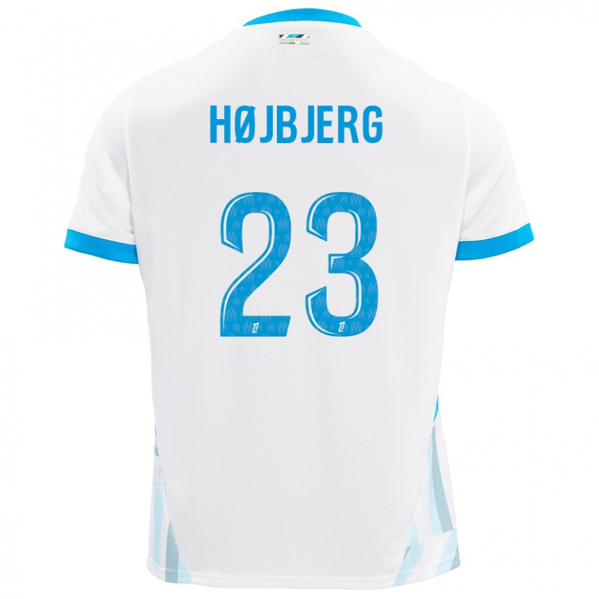 Dětské Pierre Emile Hojbjerg #23 Bílá Nebesky Modrá Domů Hráčské Dresy 2024/25 Dres