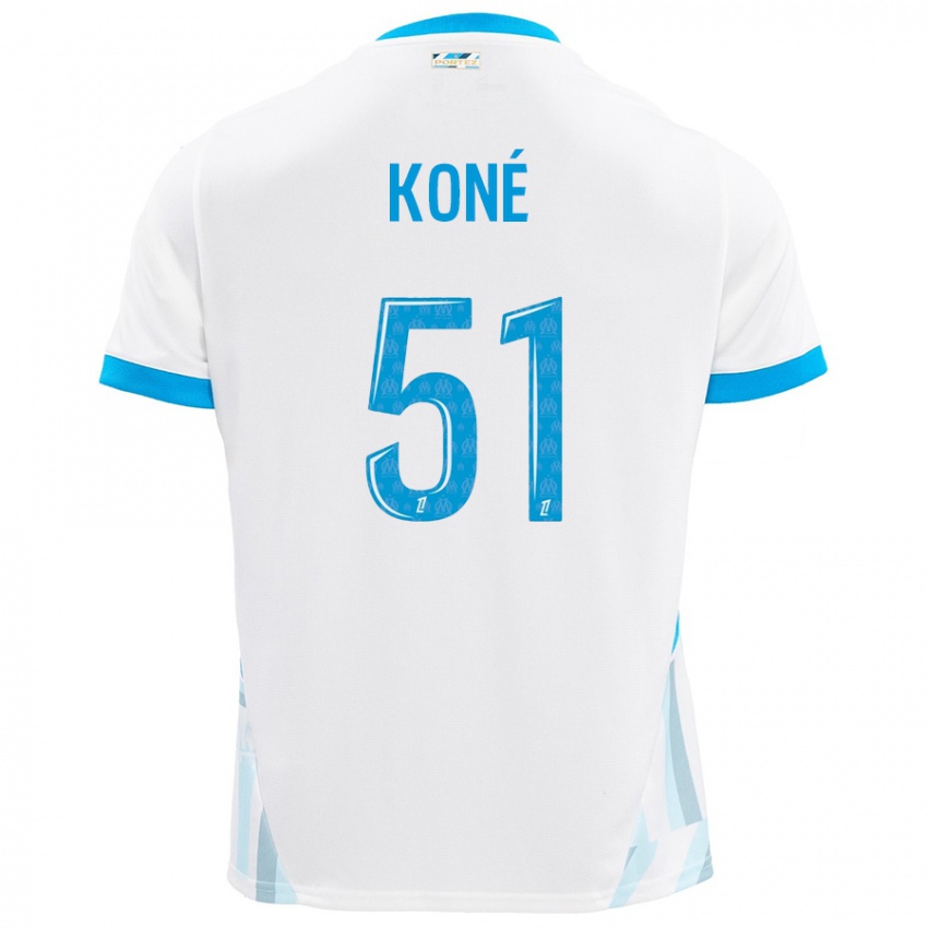 Dětské Ismaël Koné #51 Bílá Nebesky Modrá Domů Hráčské Dresy 2024/25 Dres