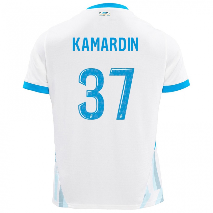 Dětské Aaron Kamardin #37 Bílá Nebesky Modrá Domů Hráčské Dresy 2024/25 Dres