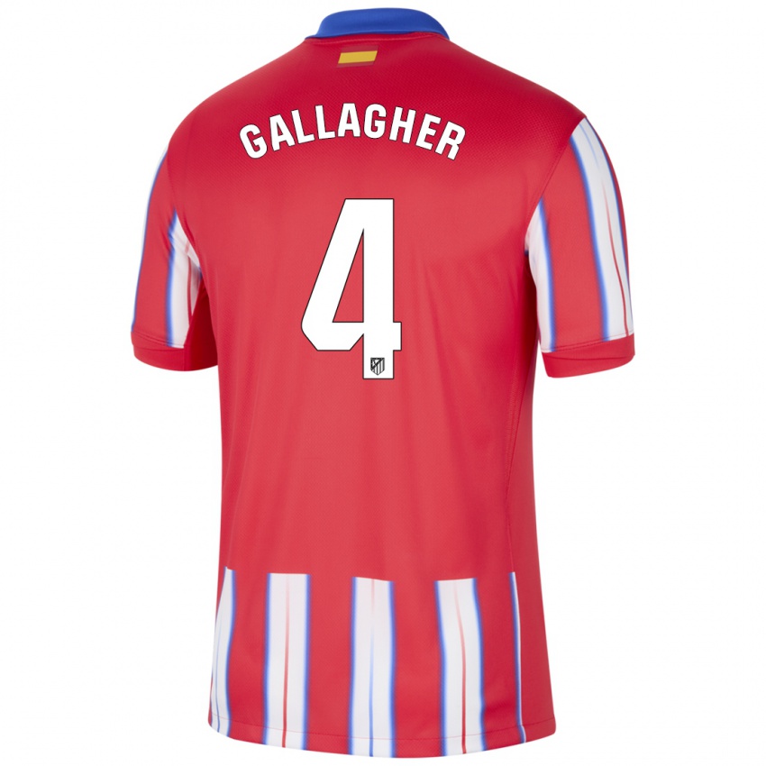 Dětské Conor Gallagher #4 Červená Bílá Modrá Domů Hráčské Dresy 2024/25 Dres