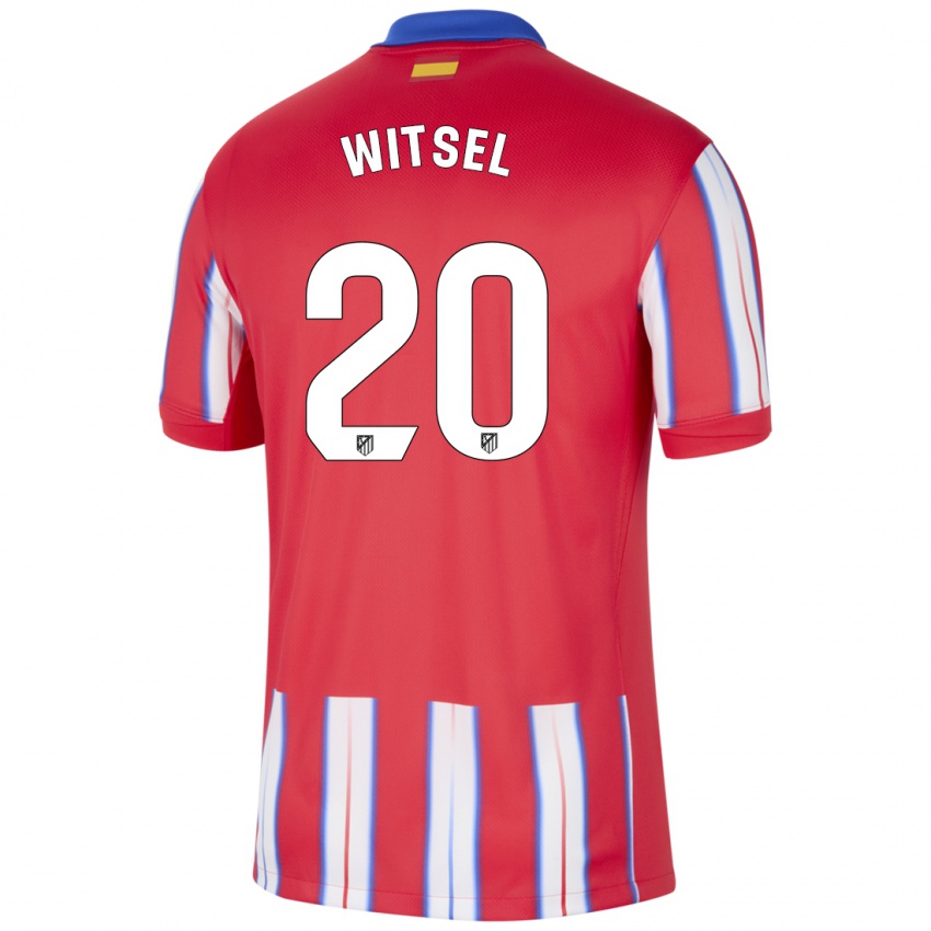 Dětské Axel Witsel #20 Červená Bílá Modrá Domů Hráčské Dresy 2024/25 Dres