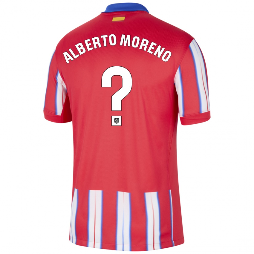 Dětské Alberto Moreno #0 Červená Bílá Modrá Domů Hráčské Dresy 2024/25 Dres