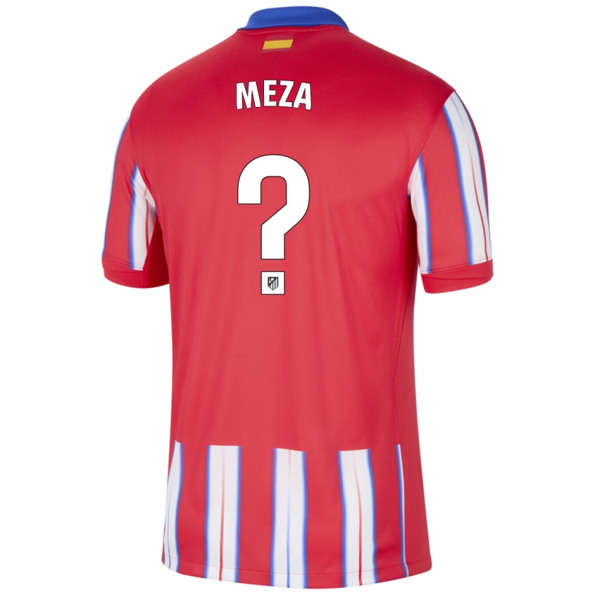 Dětské David Meza #0 Červená Bílá Modrá Domů Hráčské Dresy 2024/25 Dres