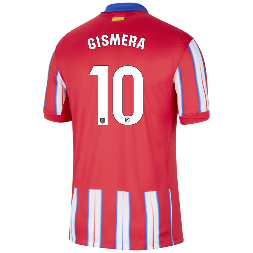 Dětské Aitor Gismera #10 Červená Bílá Modrá Domů Hráčské Dresy 2024/25 Dres