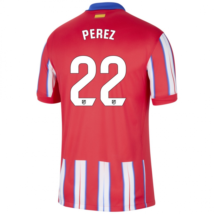 Dětské Pablo Pérez #22 Červená Bílá Modrá Domů Hráčské Dresy 2024/25 Dres