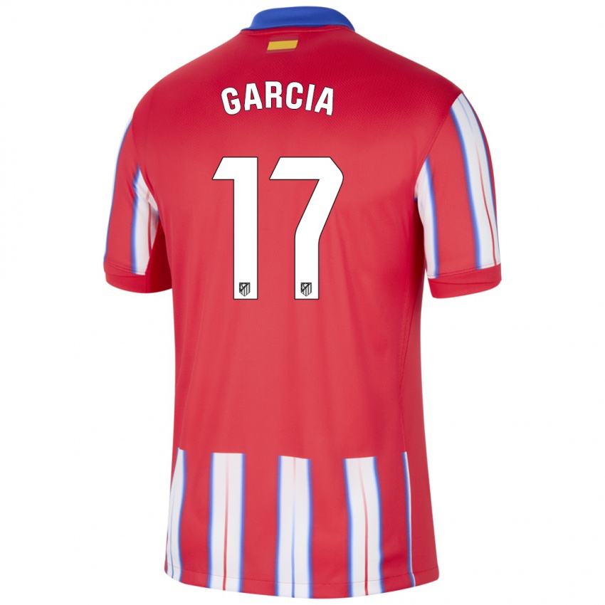 Dětské Gaby García #17 Červená Bílá Modrá Domů Hráčské Dresy 2024/25 Dres