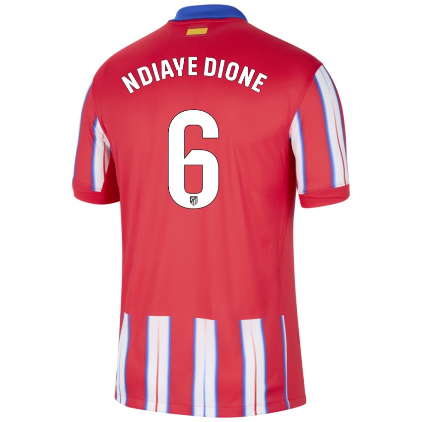 Dětské Assane Ndiaye Dione #6 Červená Bílá Modrá Domů Hráčské Dresy 2024/25 Dres