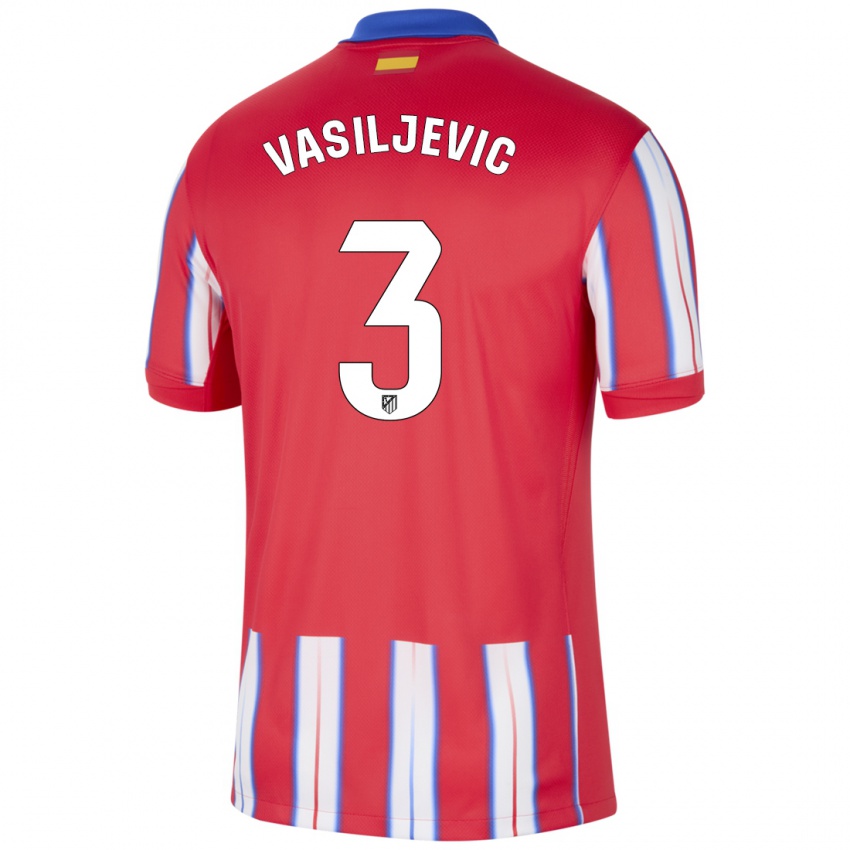 Dětské Ivan Vasiljevic #3 Červená Bílá Modrá Domů Hráčské Dresy 2024/25 Dres